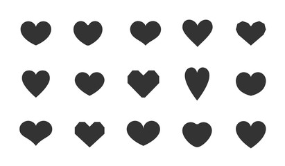 Fototapeta na wymiar Set heart vector icon. Hearts shape different design collection.