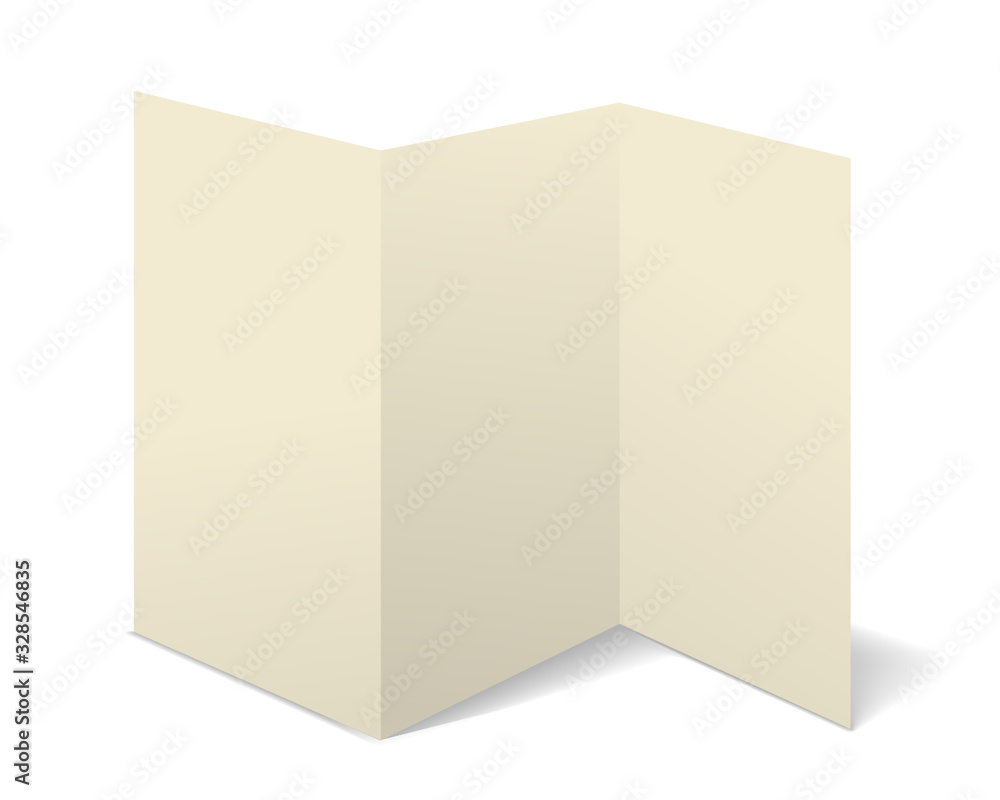 Poster vector paper flyer with realistic shadow. white blank page isolated on background. mock up template.