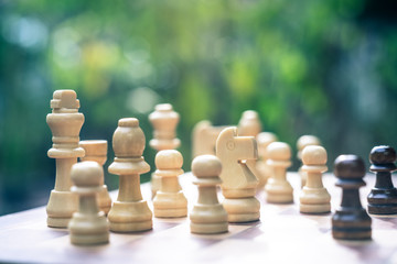Chess board game, business competitive concept