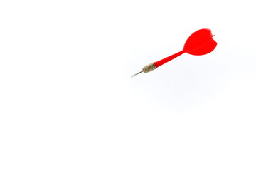 red dart sticking out of white space on a white background