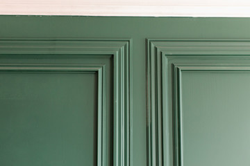 Redecoration of apartment, Finishing Works - Fragment Of Classic Green Walls With Installed Wall...