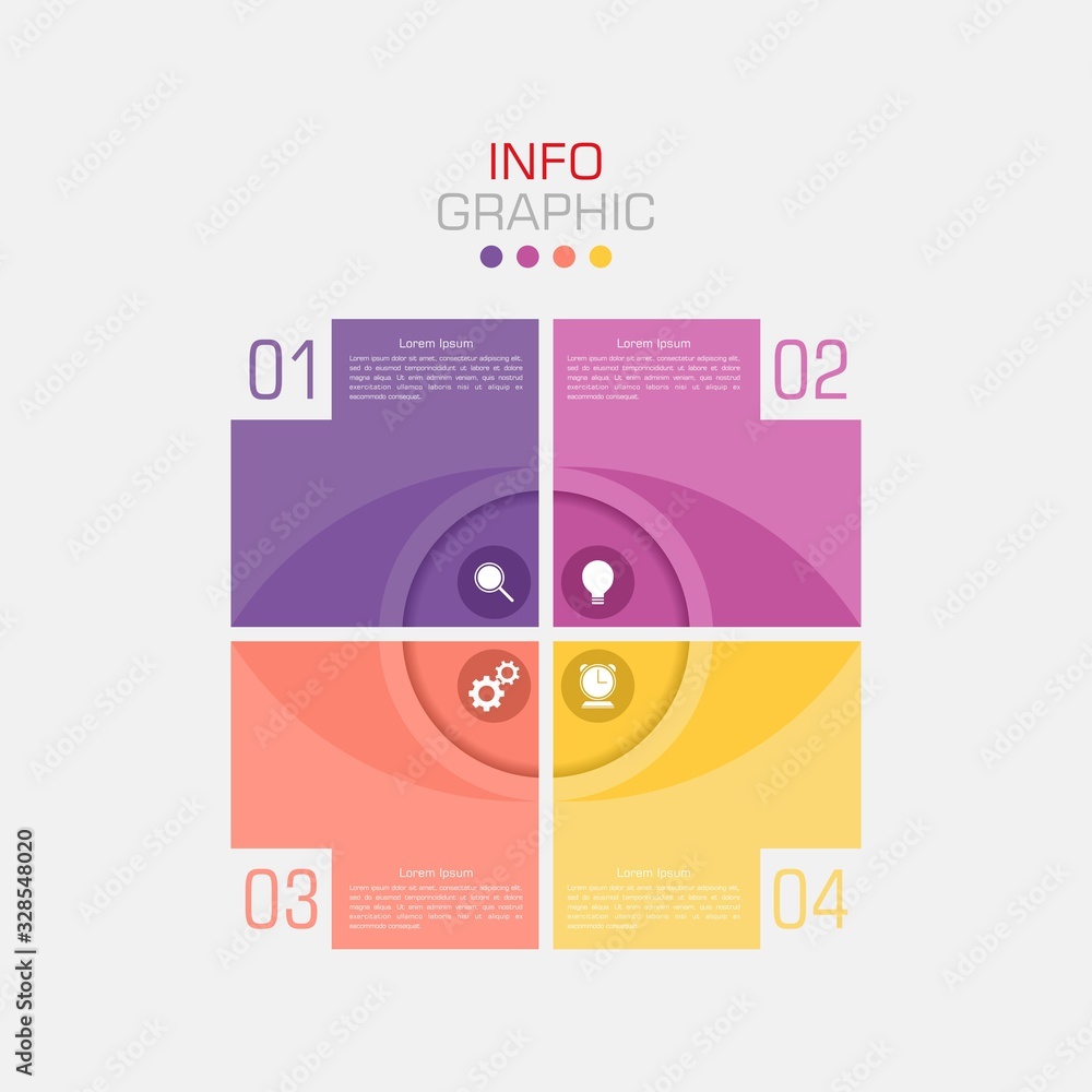 Poster business data visualization. infographic element with icons and options or steps. can be used for pr