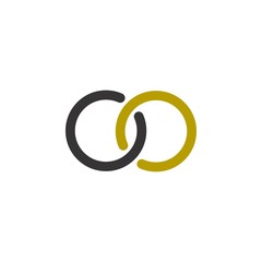 Two Ring or OO letter logo design vector