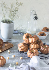 Homemade Banana Hazelnut Muffins mini-kouglofs Ready to Eat