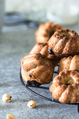 Homemade Banana Hazelnut Muffins mini-kouglofs Ready to Eat