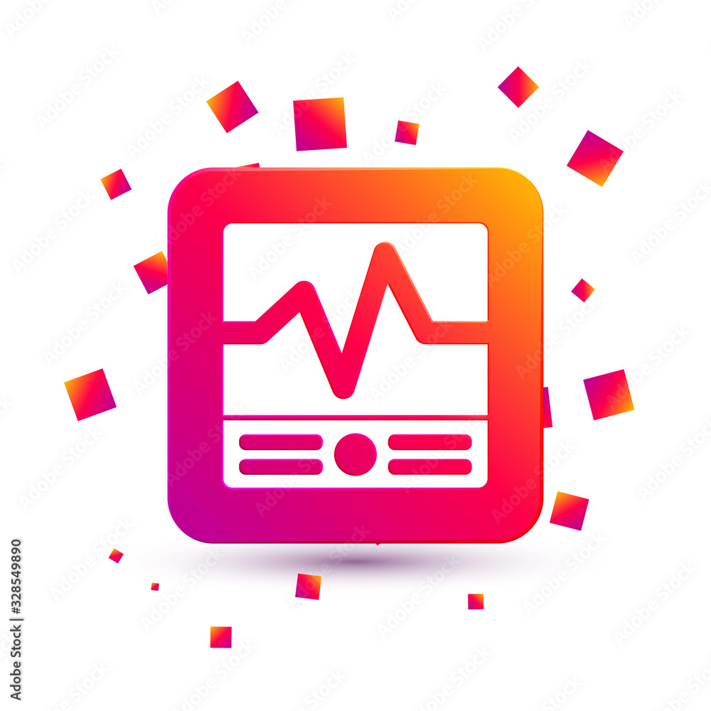 Poster white electrical measuring instruments icon isolated on white background. analog devices. electrical