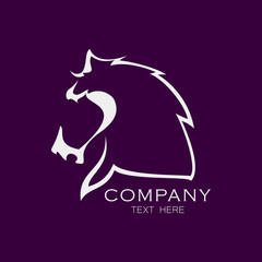 Luxurious Horse head line logo type vector illustration