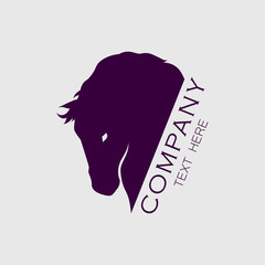 Luxurious Horse head Silhouette logo type vector illustration