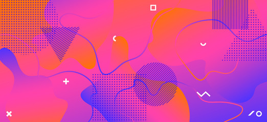 Fototapeta premium Blue Fluid Design. Vibrant Wave Presentation. 