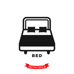 bed icon in trendy flat style