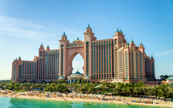 DUBAI, UAE - DECEMBER 31: Atlantis hotel. Atlantis the Palm is a luxury hotel built on Jumeirah artificial island