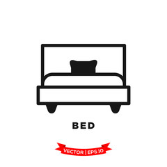 bed icon in trendy flat style