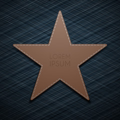 Obraz premium Leather star shape template on denim background