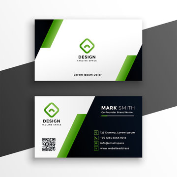 professional geometric green business card template design