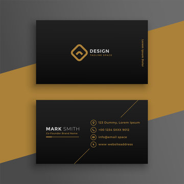 elegant black dark business card design template