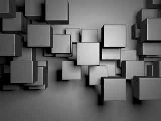 Abstract Dark Cubes Futuristic Design Background
