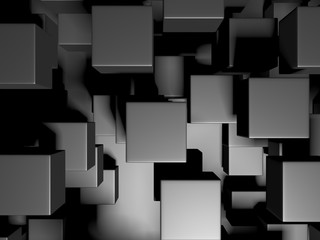 Abstract Dark Cubes Futuristic Design Background