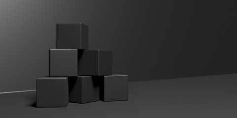 Abstract Dark Cubes Futuristic Design Background