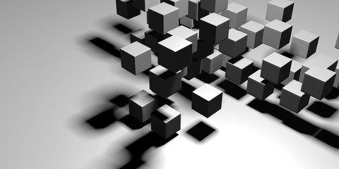 Abstract Dark Cubes Futuristic Design Background