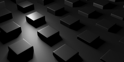Abstract Dark Cubes Futuristic Design Background