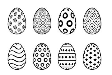 set of eight pattern eggs for easter festival