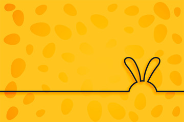 yellow easter style background with rabbit ears