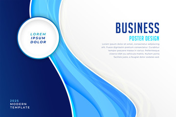 stylish blue modern busienss presentation template design