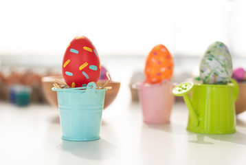 Colorful eggs painted decoration