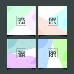 Abstract memphis design cover set
