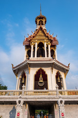 Fototapeta na wymiar Bangkok , Thailand, February 2020: Wat Chana Songkhram temple exterior view