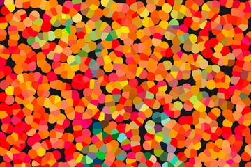 Beautiful horizontal mosaic abstract texture orange yellow red green and blue color on a dark background