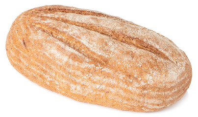 freshly baked bread isolated on white background.