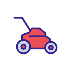 lawnmower icon vector. Thin line sign. Isolated contour symbol illustration