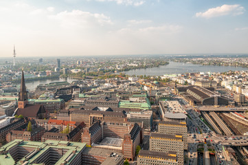 Fototapeta premium Blick über die Alster in Hamburg