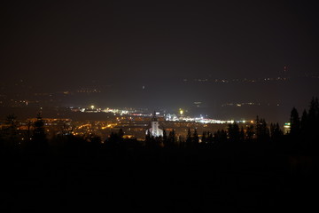 Nowy Targ nocna panorama miasta