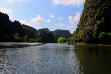 Karstic formations on the rice fields of Tam Coc, Vietnam