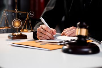 Concepts of Law and Legal services.	Lawyer meeting at office.