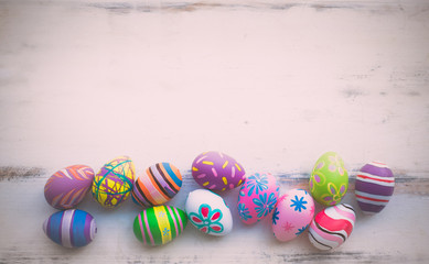 Easter eggs painting decorated on backgrounds