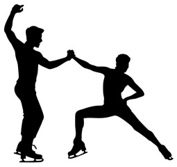 silhouette of figure skaters  vector