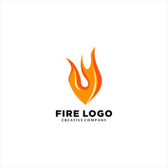Flame logo template. Fire vector design. Oil and gas logo.