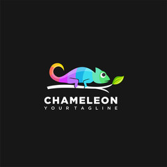 Chameleon Colorful Logo Symbol Design Illustration