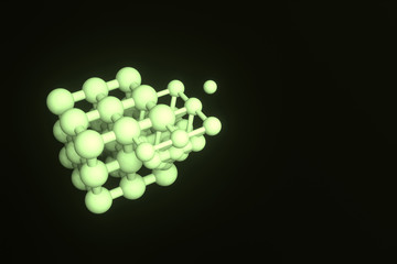 Abstract, molecule style inter-locked sphere. Wallpaper for graphic design. 3D render.