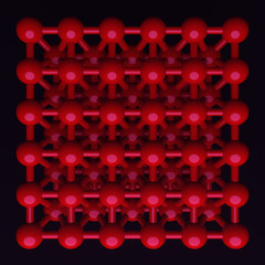 Abstract, molecule style inter-locked sphere. Wallpaper for graphic design. 3D render.