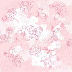 Vector seamless pattern with roses