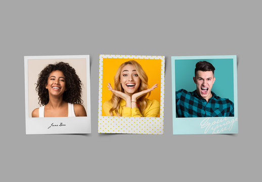 Blank Instant Photo Frames Mockup