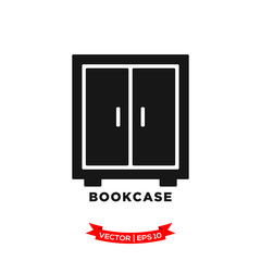 bookcase icon in trendy flat style