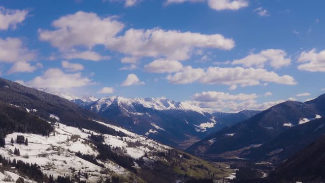 Snow Mountain With passing Clouds Timelapse