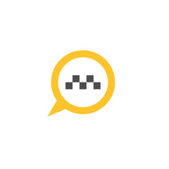 Obraz premium Map pin with taxi car sign. Taxi service vector icon. Taxi map pointer, taxi signs.