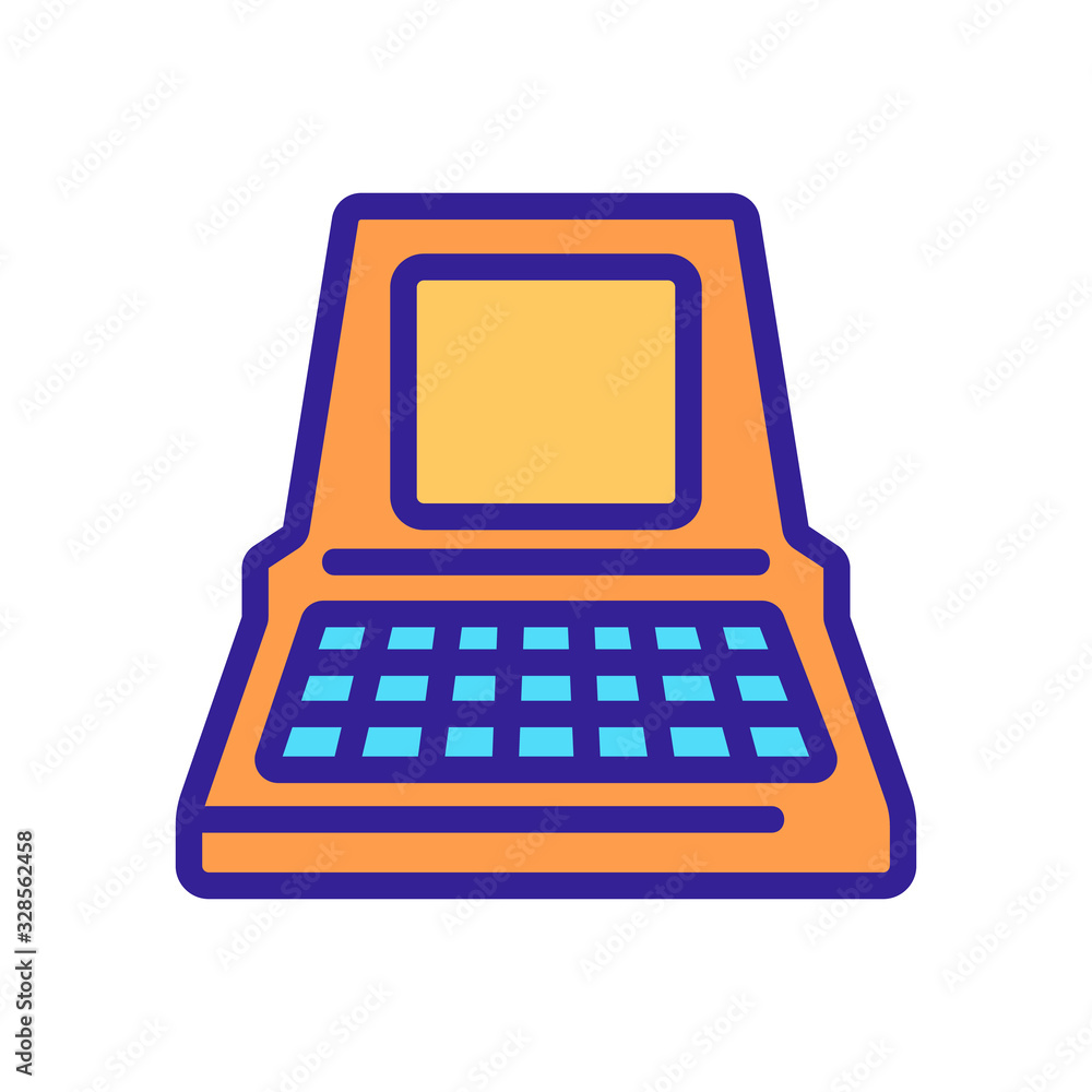 Poster retro computer icon vector. thin line sign. isolated contour symbol illustration