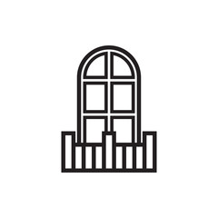 window vector icon in trendy flat design